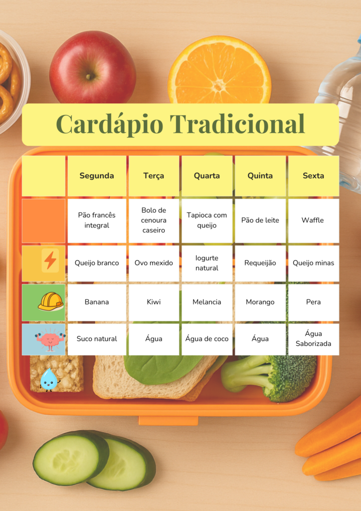 Cardápio semanal - Tradicional (Documento encadernado)